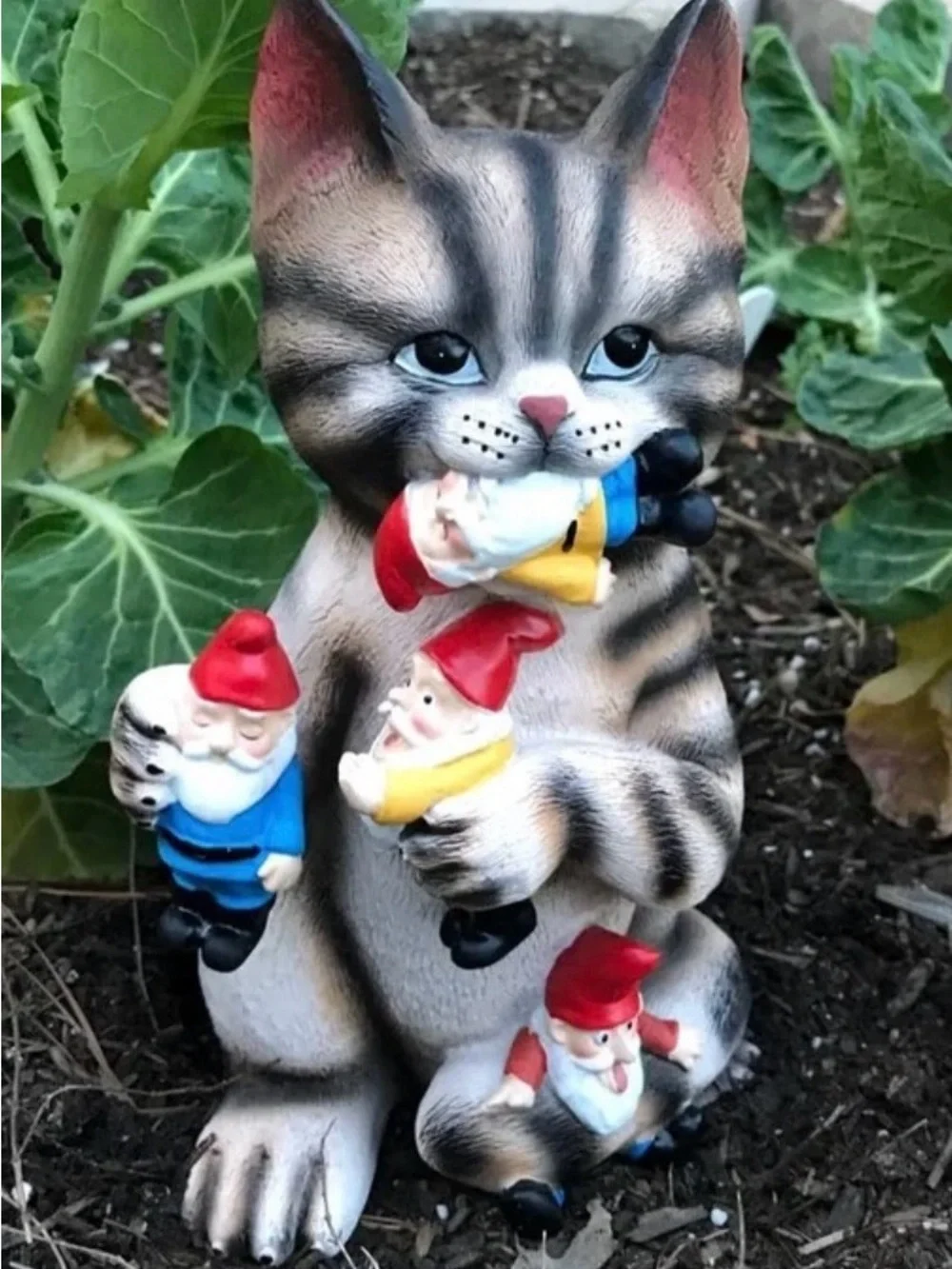 Mischievous Cat Figurine in Tan